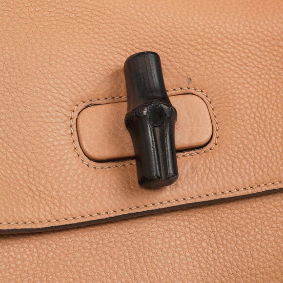 Gucci Bamboo Daily Rose Beige Leather Large Top Handle Bag - Picture 10 of 14